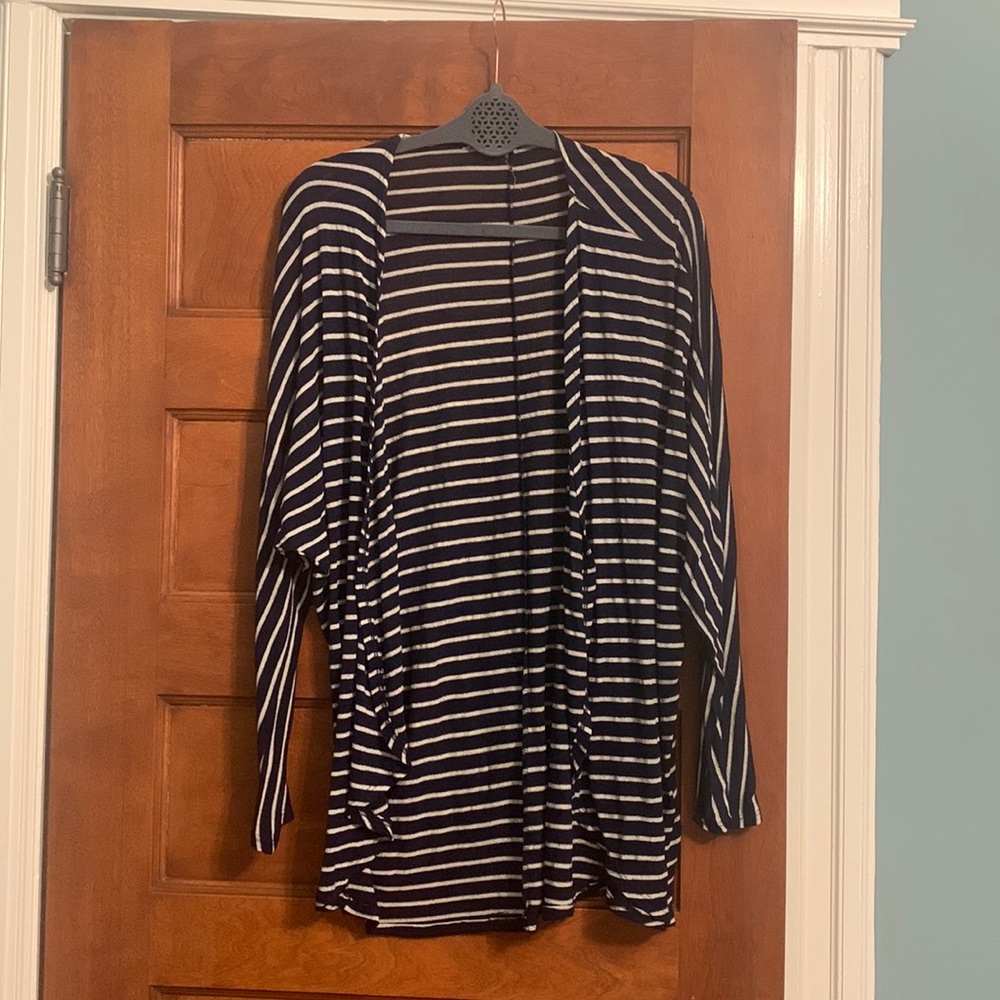 Navy and White Striped Summer Cardigan
